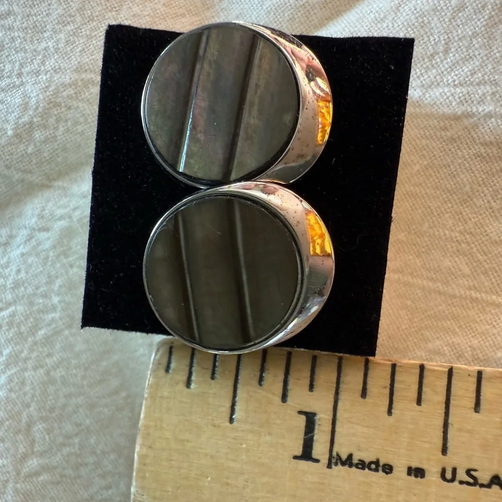 VINTAGE SWANK‎ Silver-TONE CUFFLINKS Signed Estate